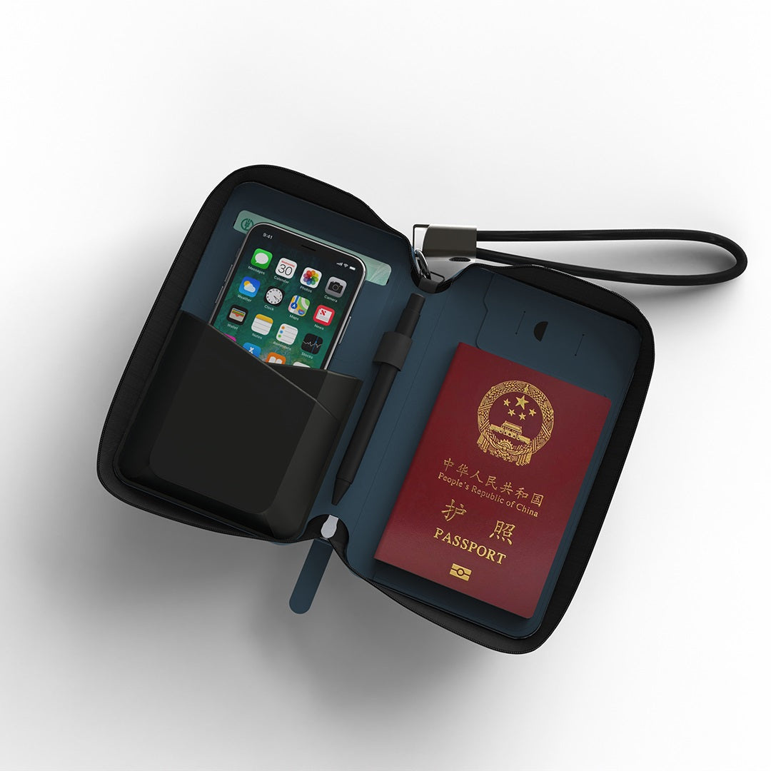 Leather Travel Case with Integrated Charging Cable