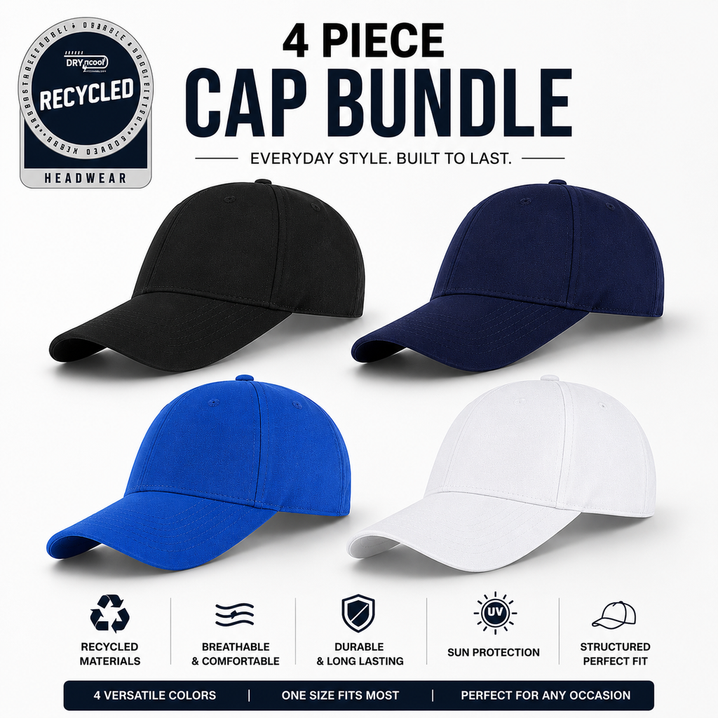 RPET 6 Panel DryNCool® Sport Cap (Pack of 4)
