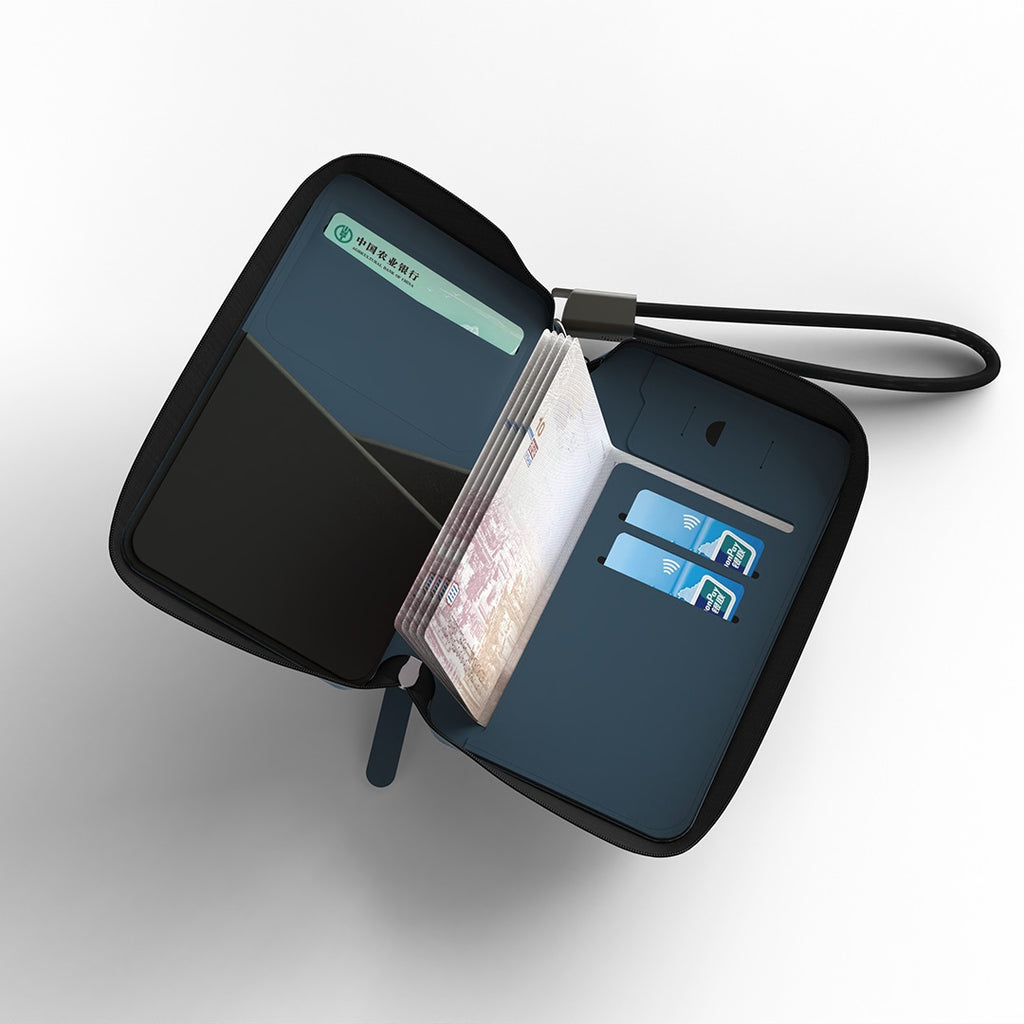 Leather Travel Case with Integrated Charging Cable