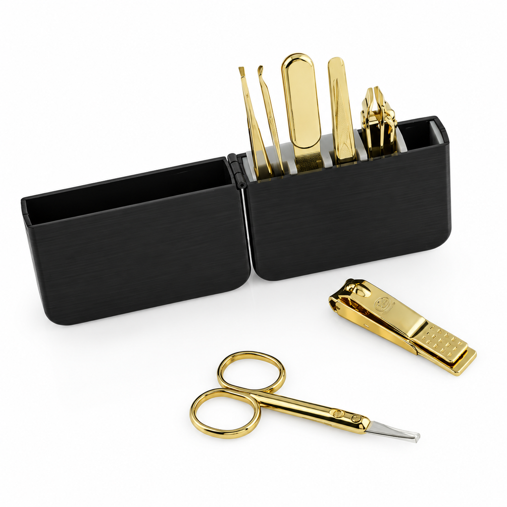 WELLZ Premium 7-Piece Gold Plated Manicure Set