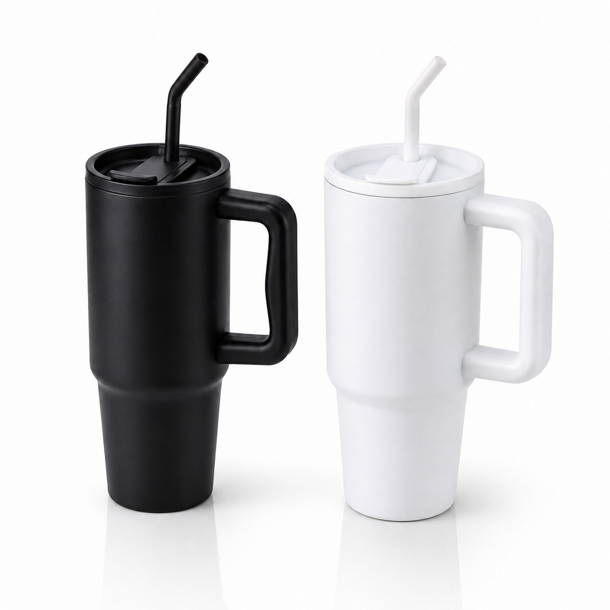 Recycled Stainless Steel Tumbler with Reusable Straw