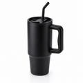 Recycled Stainless Steel Tumbler with Reusable Straw