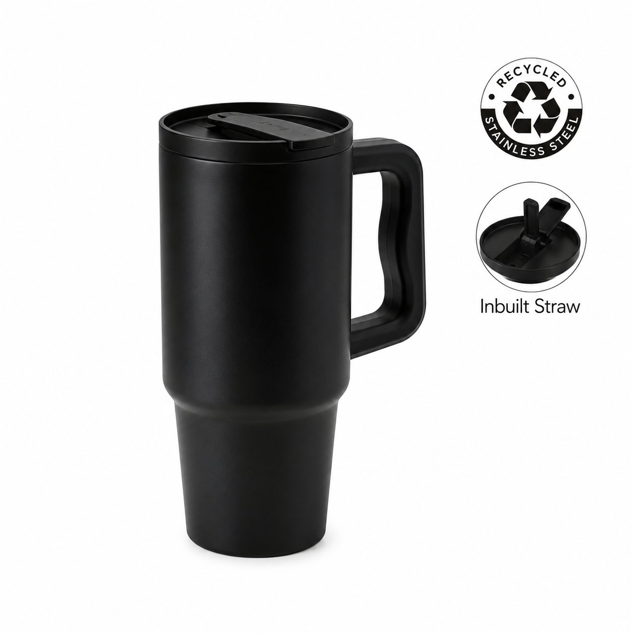 WELLZ Recycled Stainless Steel Tumbler with Straw Lid by Hans Larsen