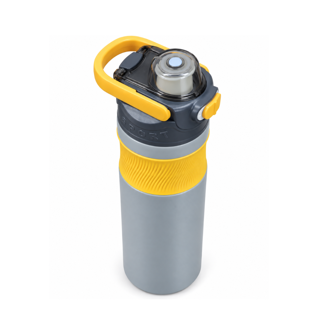 WELLZ Sports Water Bottle with Flip-Top Lid (600ml)