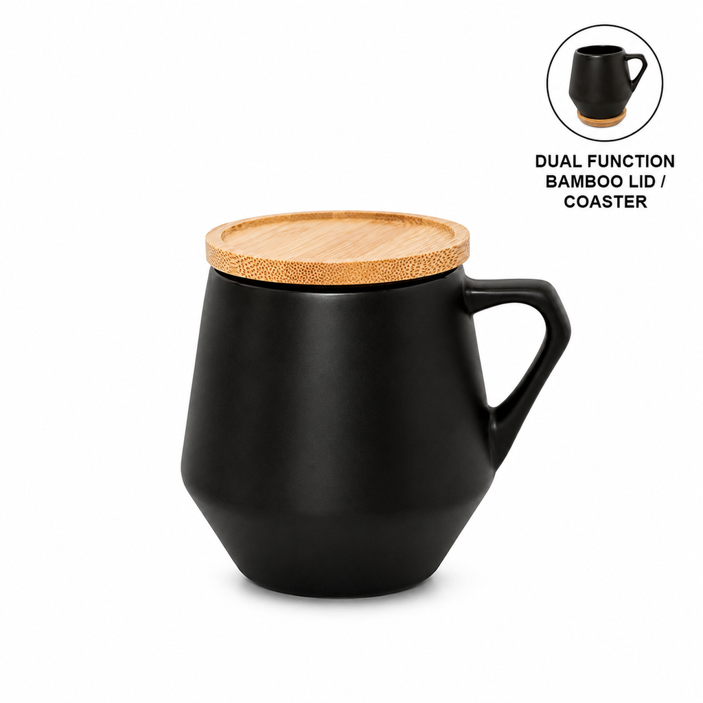 WELLZ Ceramic Mug with Bamboo Lid (eco-neutral)