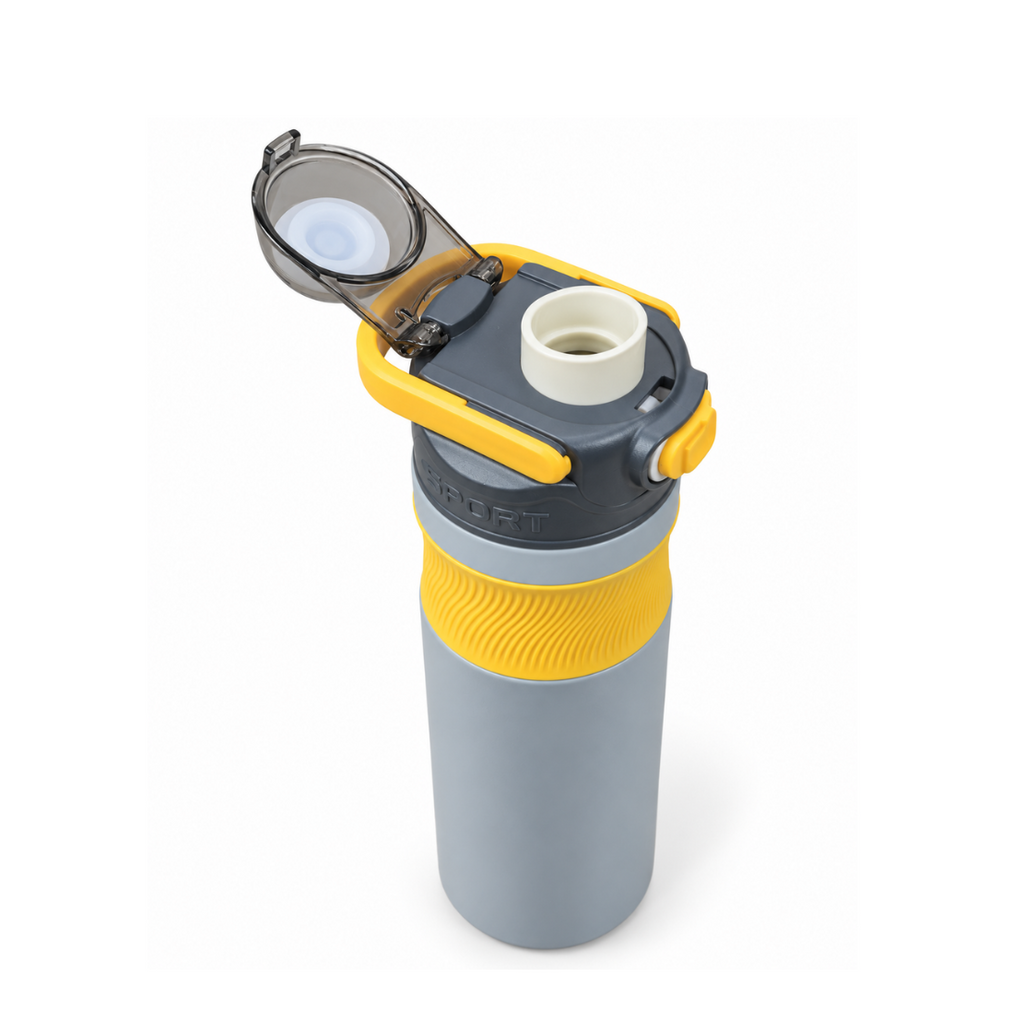 WELLZ Sports Water Bottle with Flip-Top Lid (600ml)