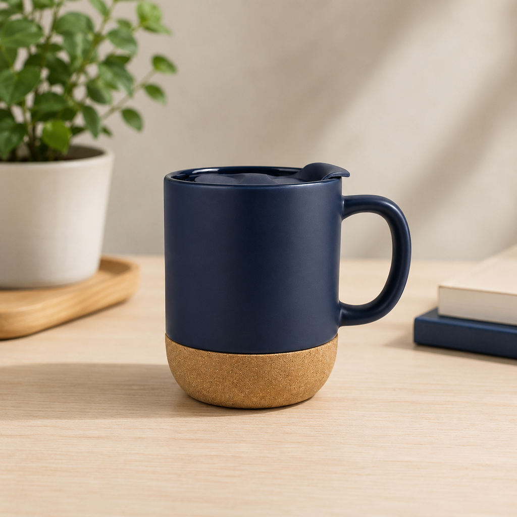 WELLZ Ceramic Mug with Cork and Lid