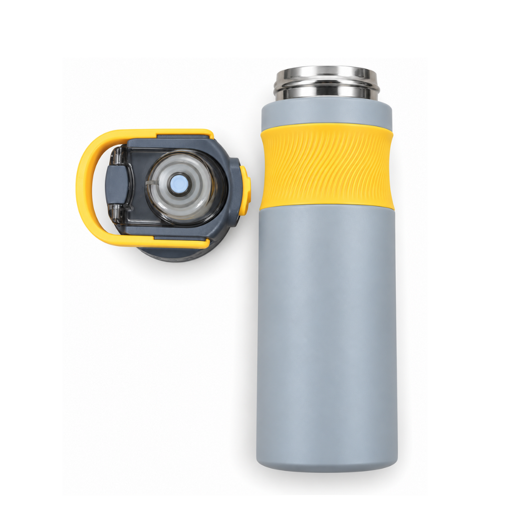 WELLZ Sports Water Bottle with Flip-Top Lid (600ml)