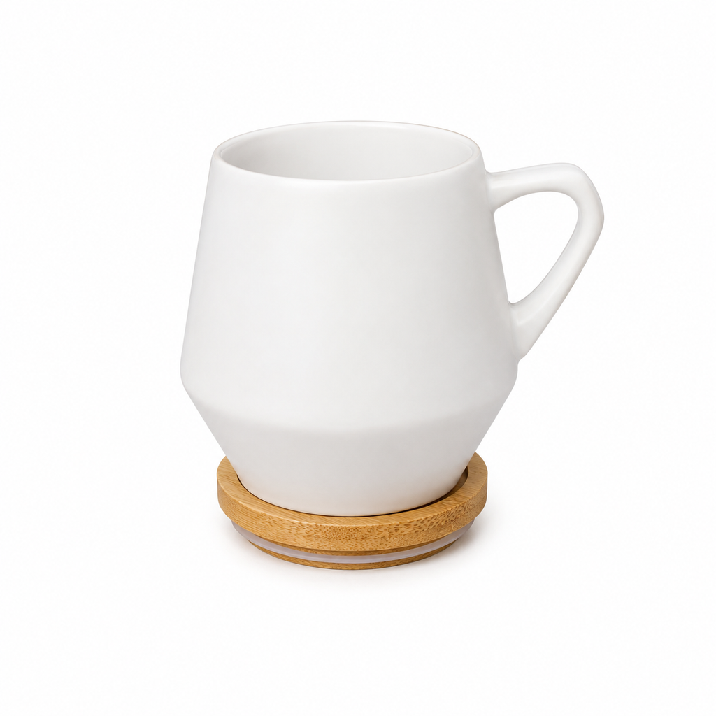 WELLZ Ceramic Mug with Bamboo Lid (eco-neutral)