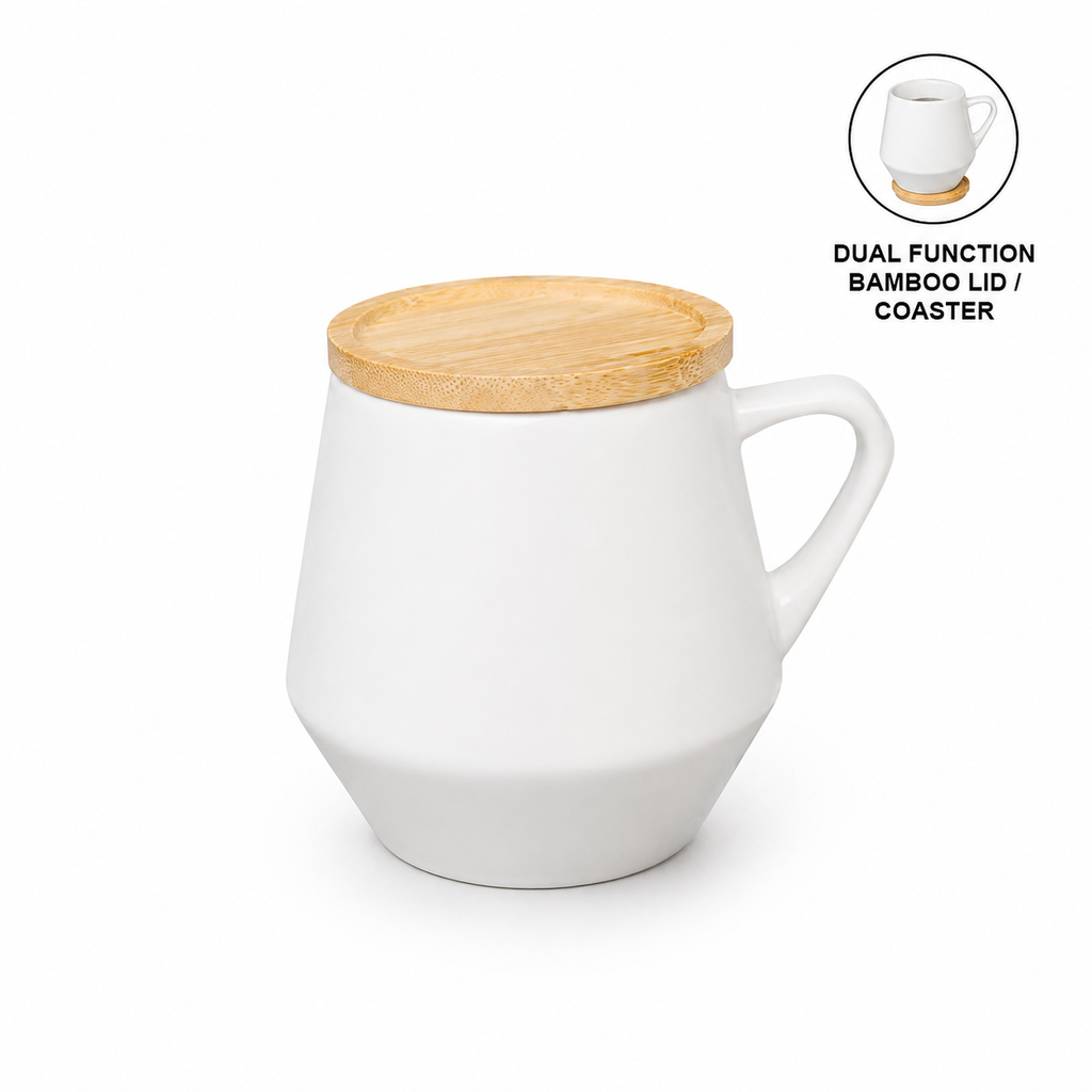 WELLZ Ceramic Mug with Bamboo Lid (eco-neutral)