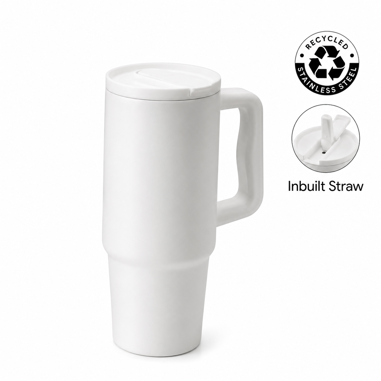 WELLZ Recycled Stainless Steel Tumbler with Straw Lid by Hans Larsen