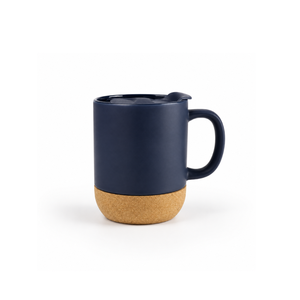 WELLZ Ceramic Mug with Cork and Lid