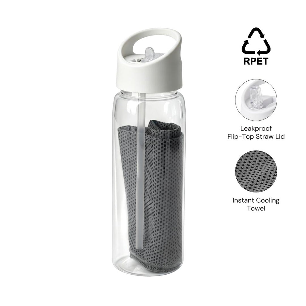 WELLZ RPET Cooling Towel in RPET Bottle 800 ml by Giftology