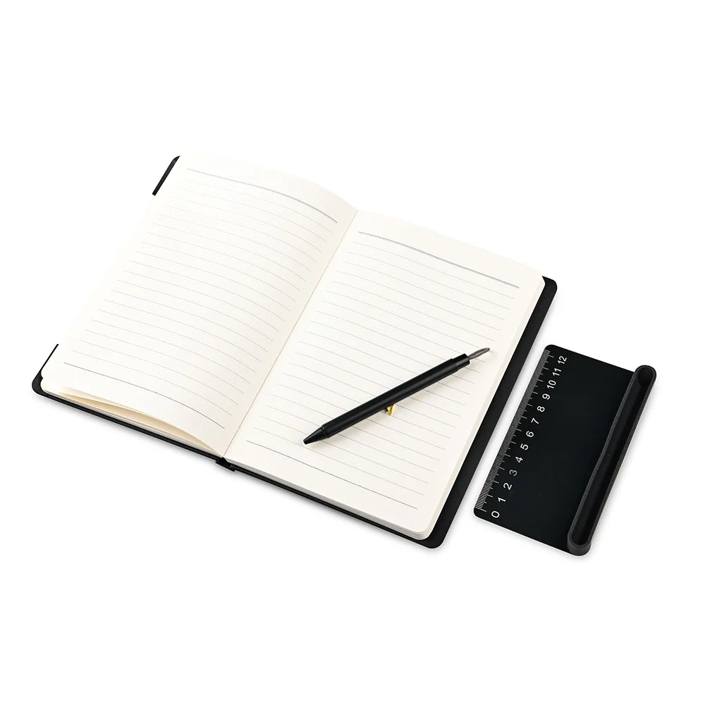 A5 Recycled 96 Sheets Notebook with Magnetic Phone Stand & Ruler