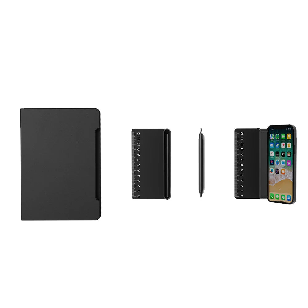 A5 Recycled 96 Sheets Notebook with Magnetic Phone Stand & Ruler