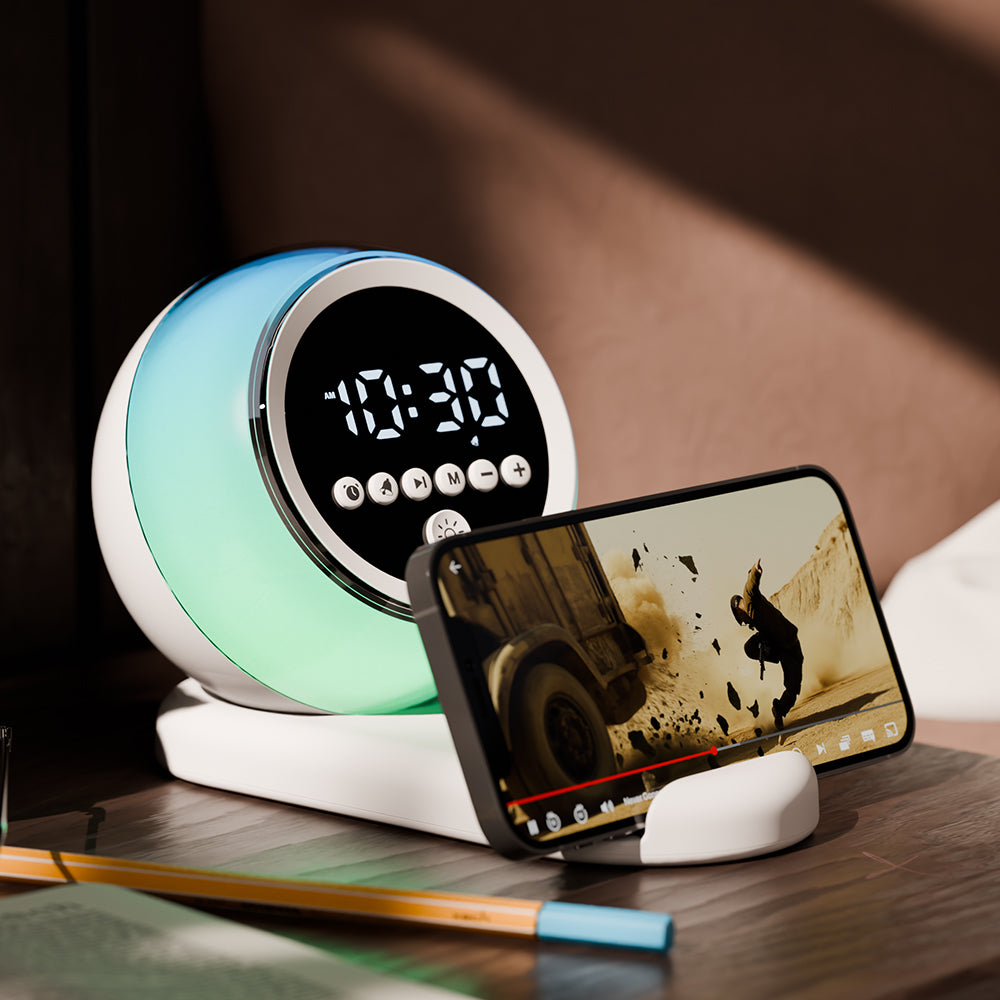 Multifunctional Bluetooth Speaker, Alarm Clock and Phone Stand