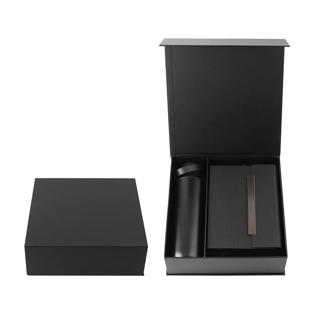 Premium Gift Set with 600ml Vacuum Bottle, PU Notebook & Metal Pen