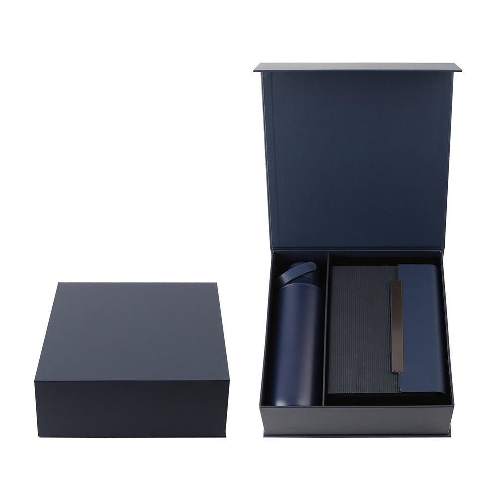 Premium Gift Set with 600ml Vacuum Bottle, PU Notebook & Metal Pen