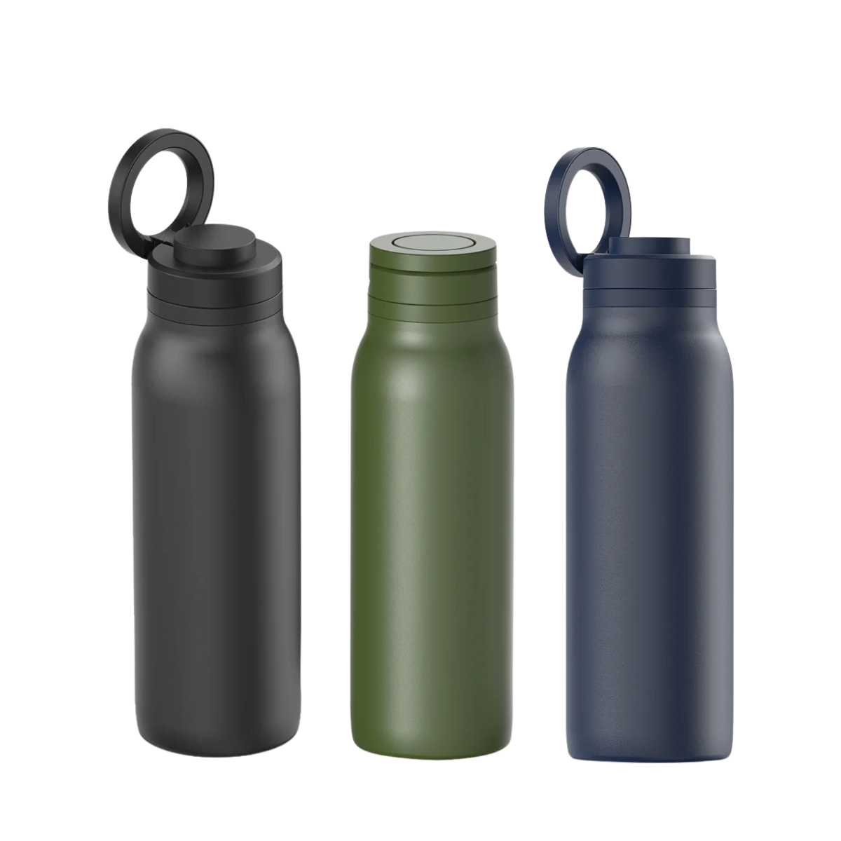 Eco-friendly stainless steel water bottle with MagSafe phone holder for corporate gifts in the UAE