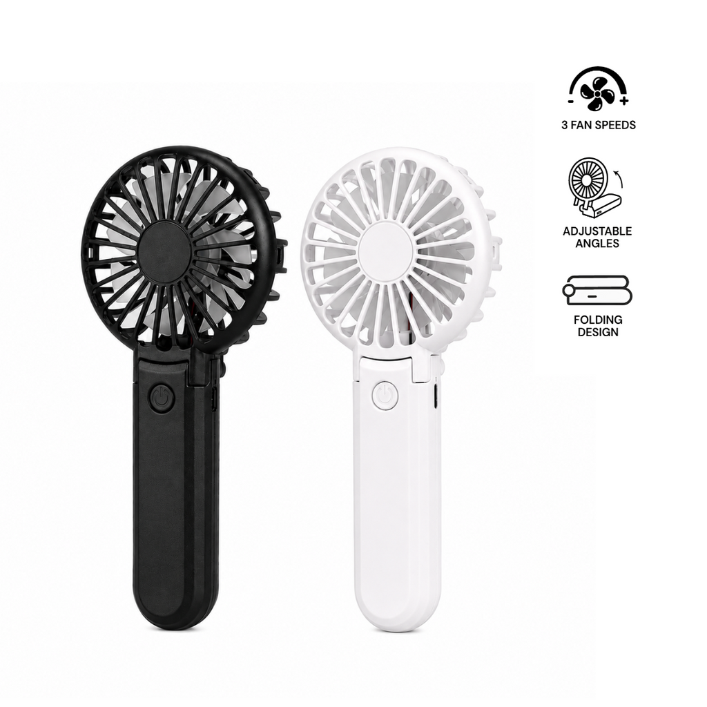 Rechargeable Handheld Fan with Foldable Desk Stand