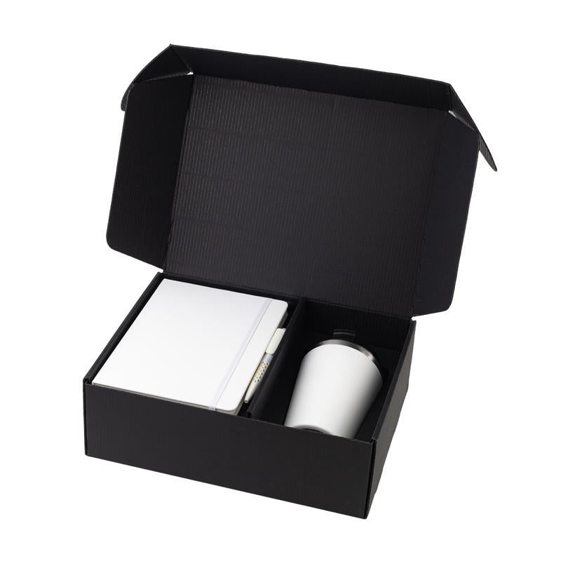 Giftology Set of Double Walled Tumbler, A5 Notebook and Pen
