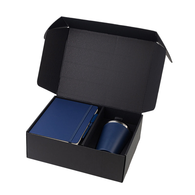 Giftology Set of Double Walled Tumbler, A5 Notebook and Pen