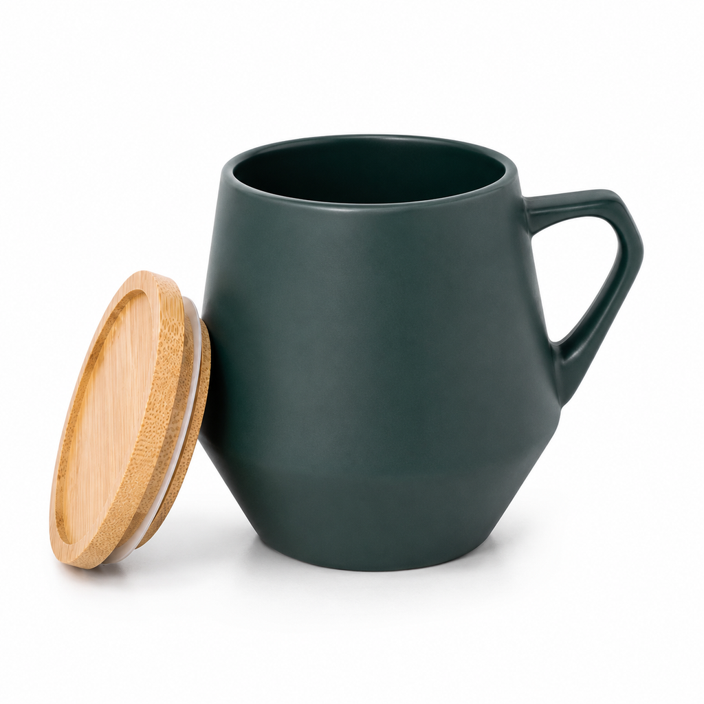 WELLZ Ceramic Mug with Bamboo Lid (eco-neutral)