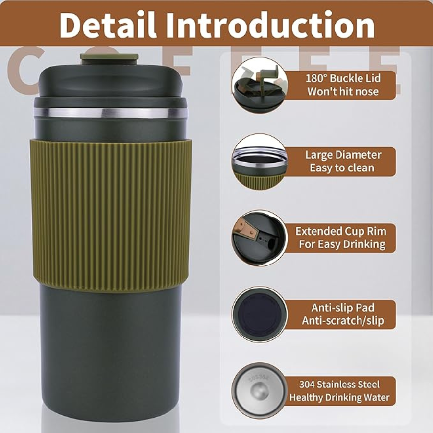 Coffee Mug with Silicone Grip 500ml