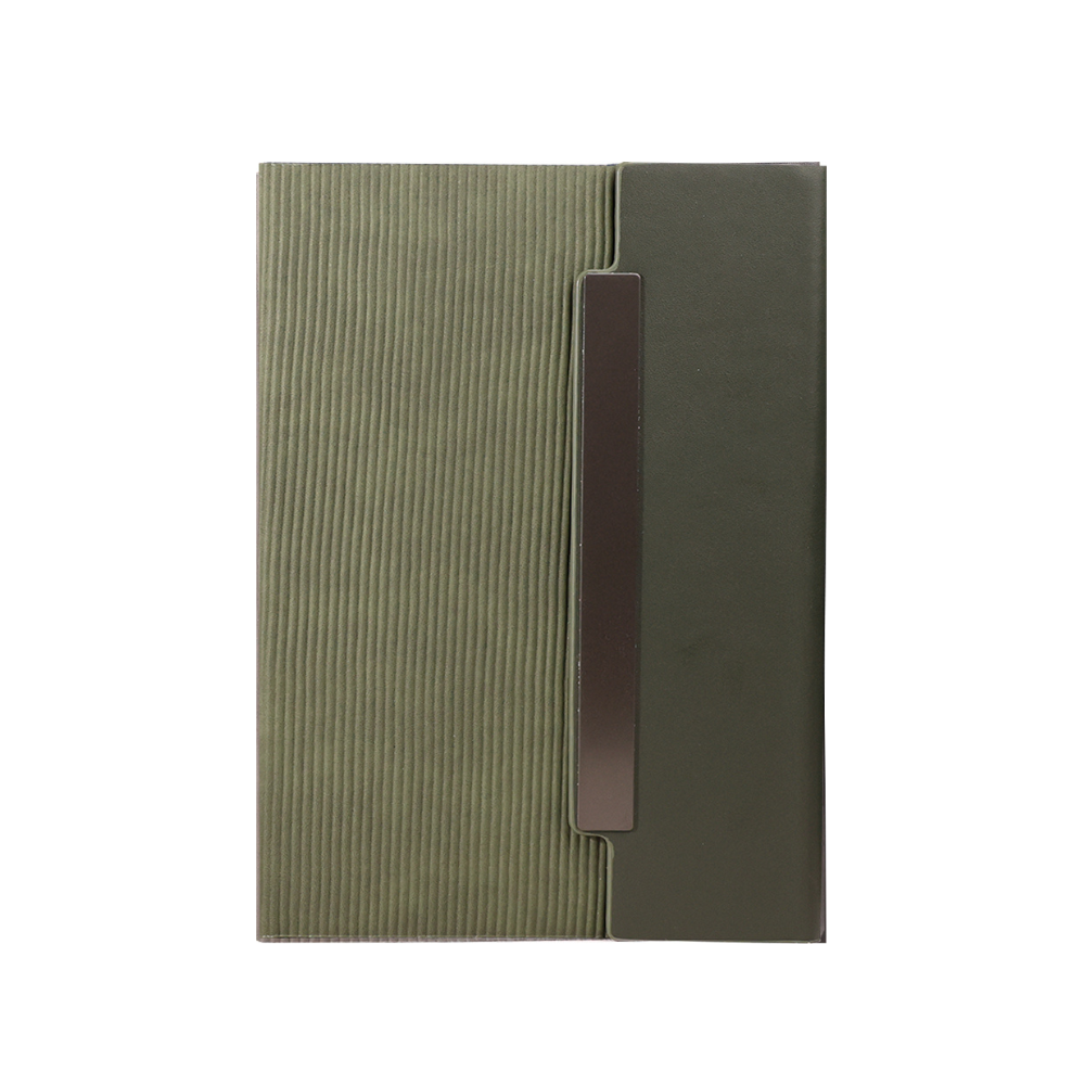 Steel Binding PU Leather Notebook with 150 HQ Sheets