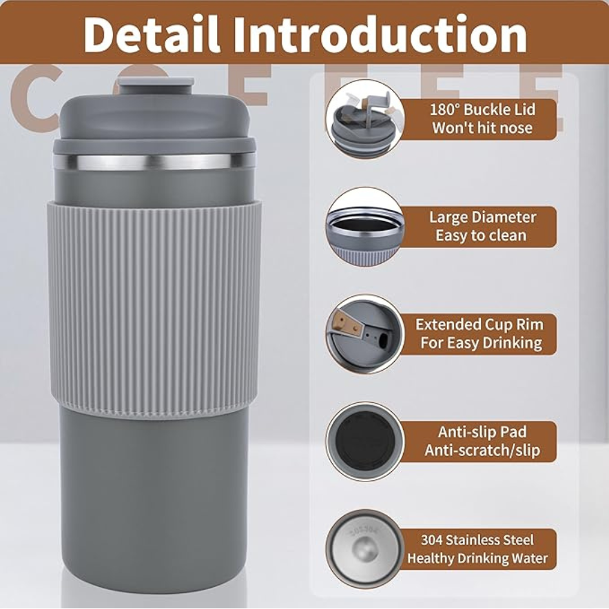 Coffee Mug with Silicone Grip 500ml