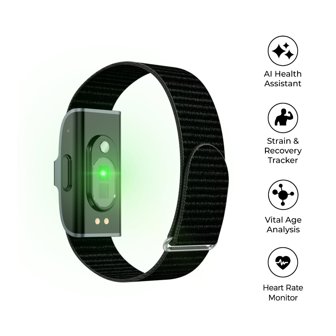 Health & Longevity Smart AI Fitness Band by Memorii