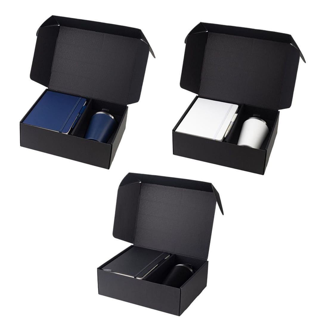 Giftology Set of Double Walled Tumbler, A5 Notebook and Pen