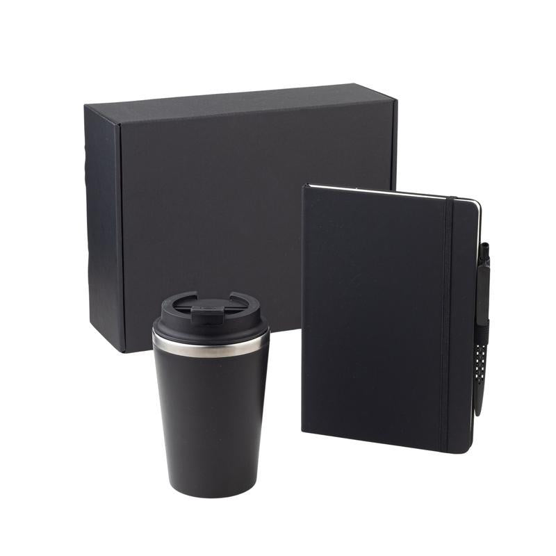 Giftology Set of Double Walled Tumbler, A5 Notebook and Pen