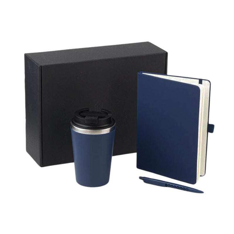 Giftology Set of Double Walled Tumbler, A5 Notebook and Pen