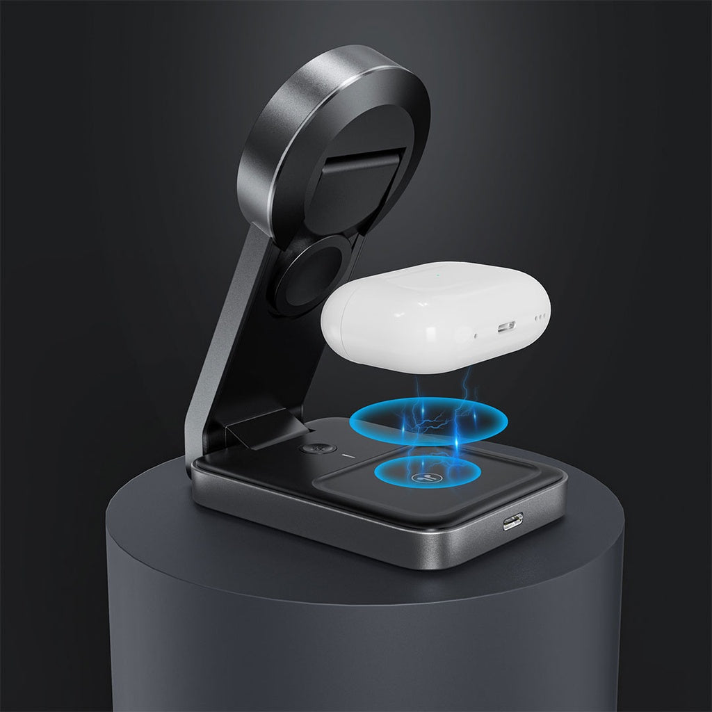3 in 1 Wireless Fast Charging Station with Ambient Light by Memorii
