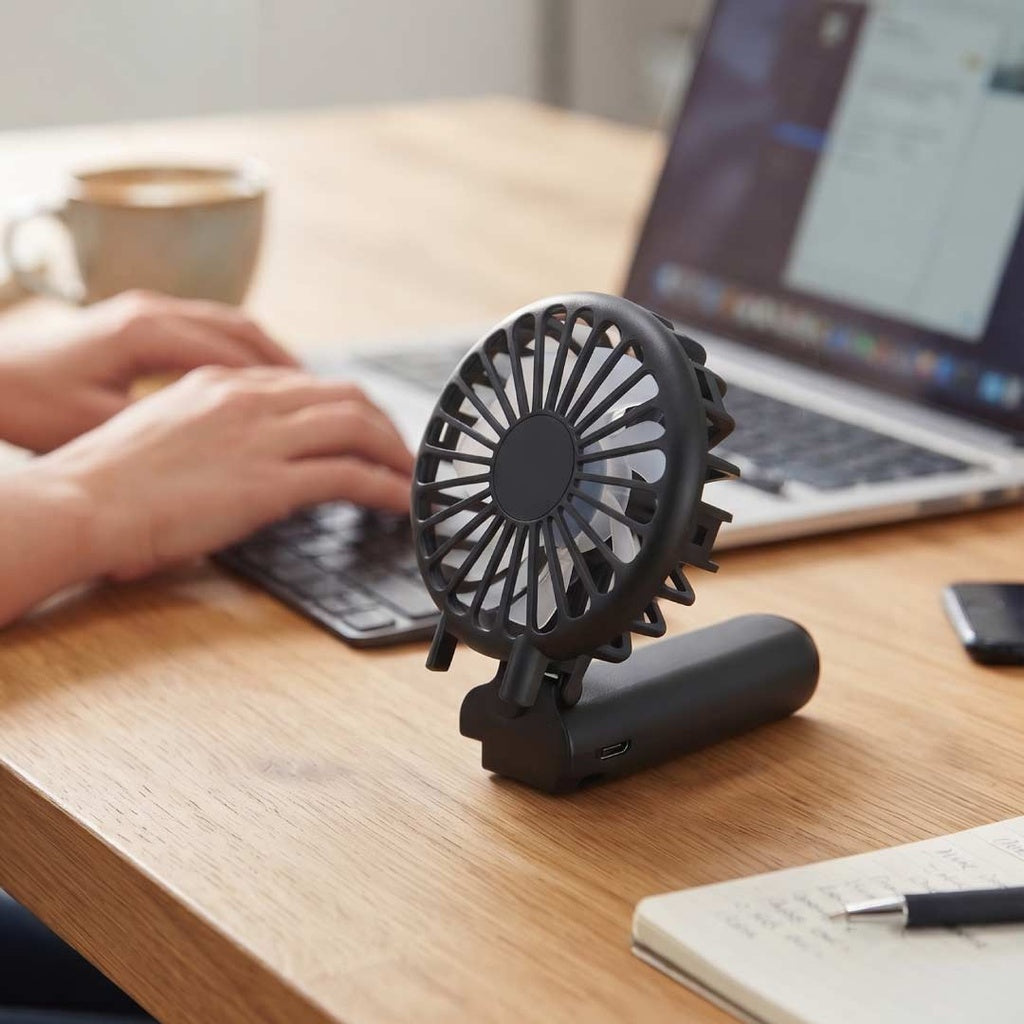 Rechargeable Handheld Fan with Foldable Desk Stand