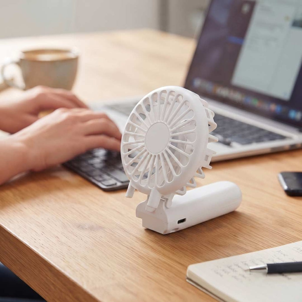 Rechargeable Handheld Fan with Foldable Desk Stand