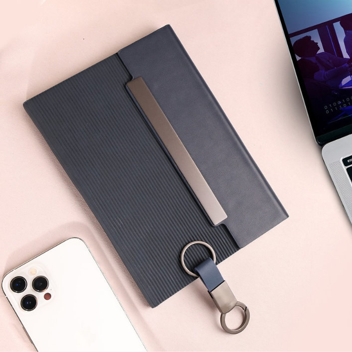 Steel Binding PU Leather Notebook with 150 HQ Sheets