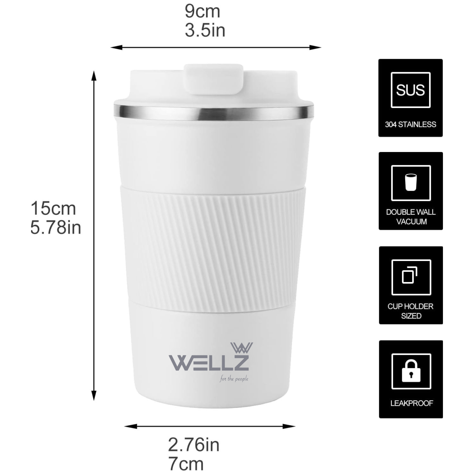 Coffee Mug with Silicone Grip 380ml