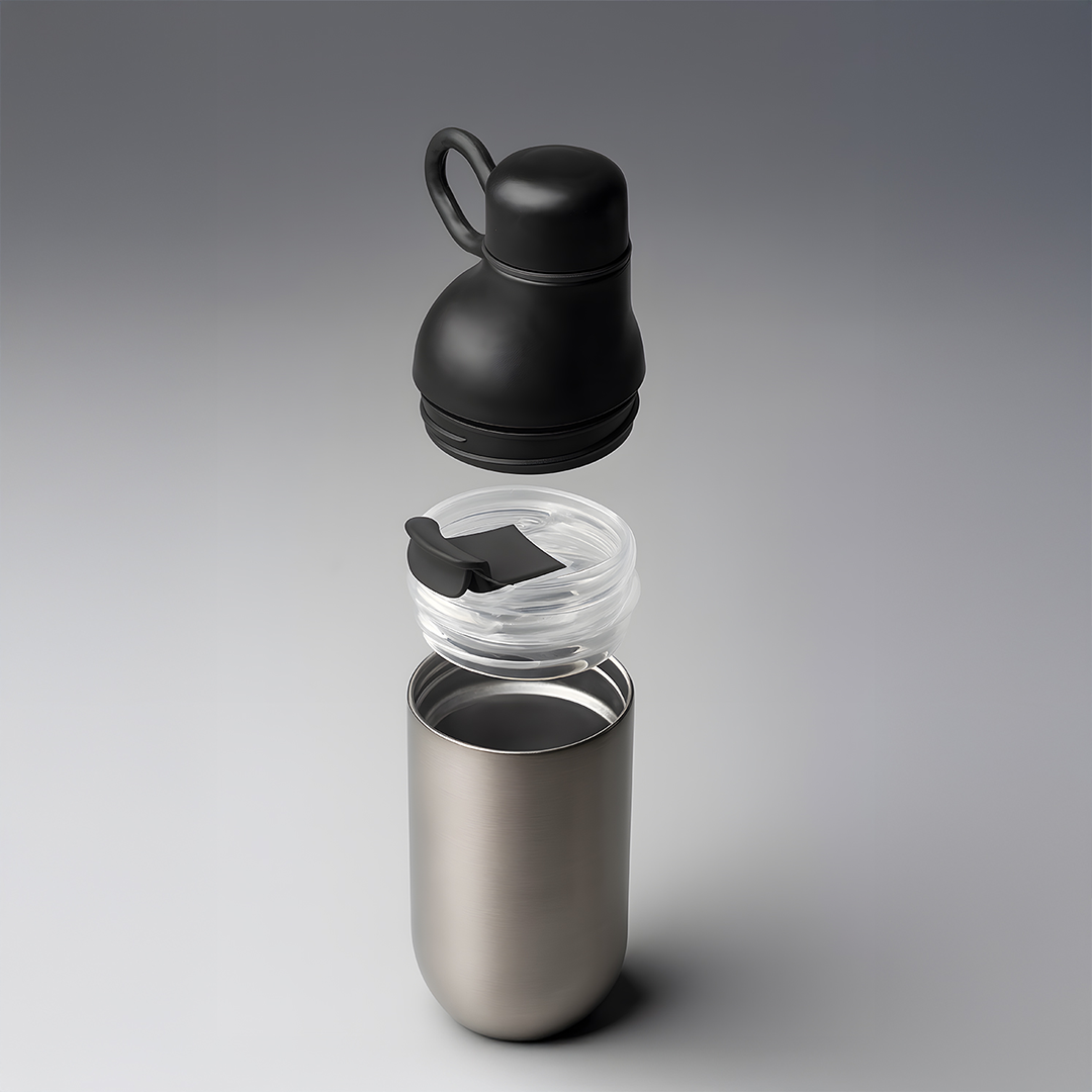 Recycled Stainless Steel 2-in-1 Hydration Set (500 ml Bottle and 330 ml Tumbler)