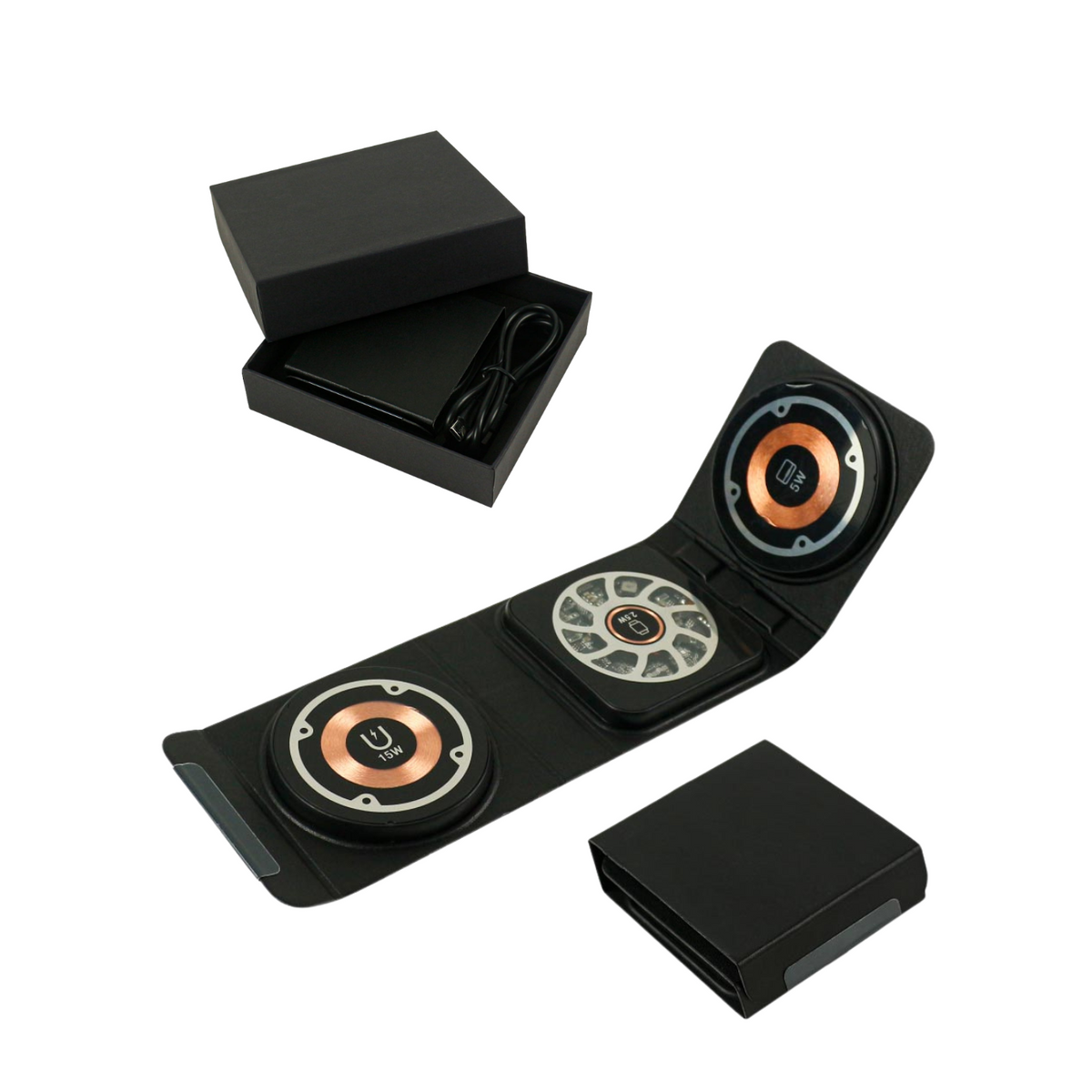Wellz 3-in-1 wireless charging station for phone, iWatch and earbuds