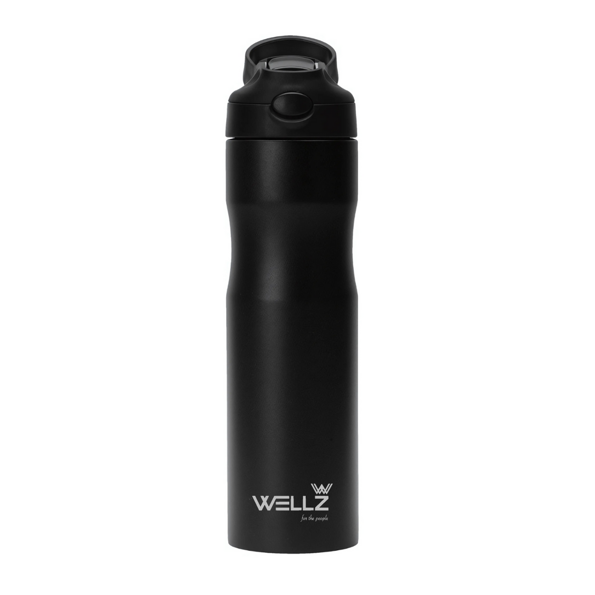 Wellz 850ml stainless steel sipper bottle with silicone straw and carrying handle