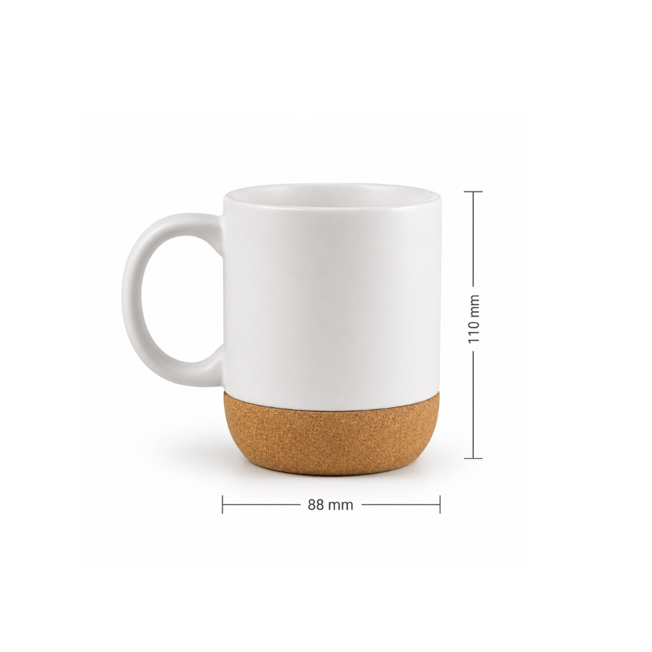 WELLZ Ceramic Mug with Cork and Lid
