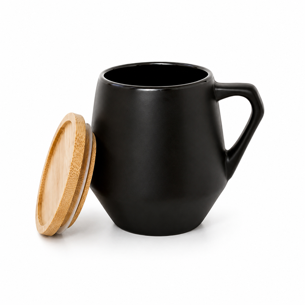 WELLZ Ceramic Mug with Bamboo Lid (eco-neutral)