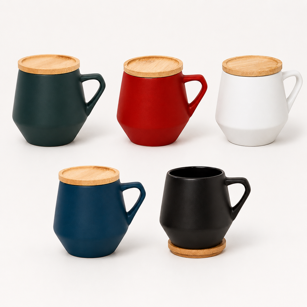 WELLZ Ceramic Mug with Bamboo Lid (eco-neutral)