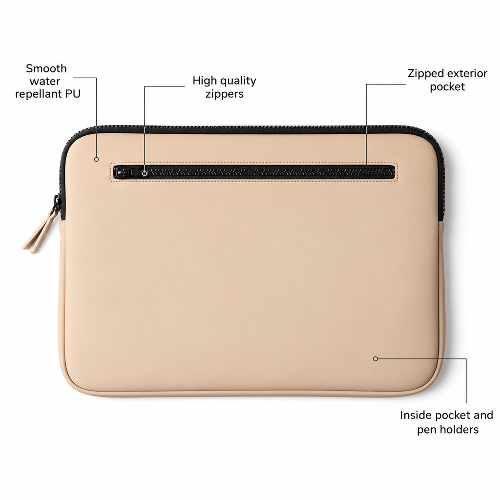 WELLZ 15" Water-Repellent PU Laptop Case
