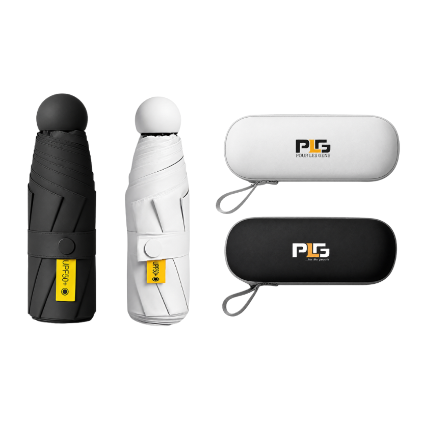 WELLZ 2-Piece Premium Travel UV Umbrella Bundle