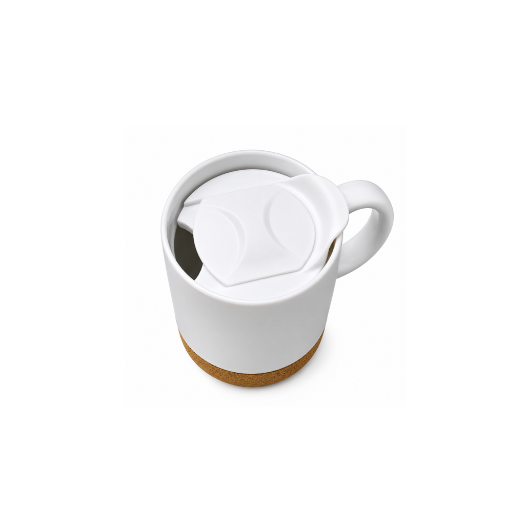 WELLZ Ceramic Mug with Cork and Lid