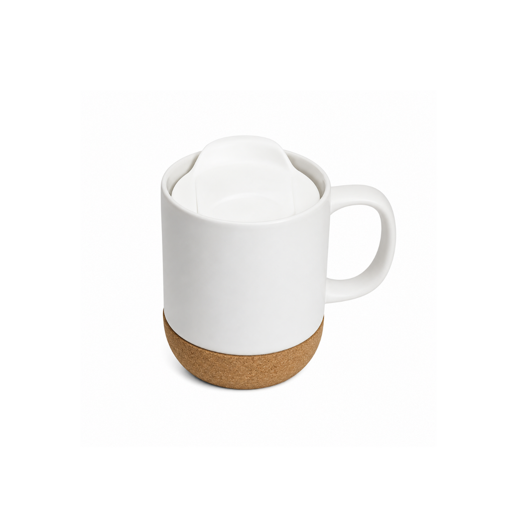 WELLZ Ceramic Mug with Cork and Lid